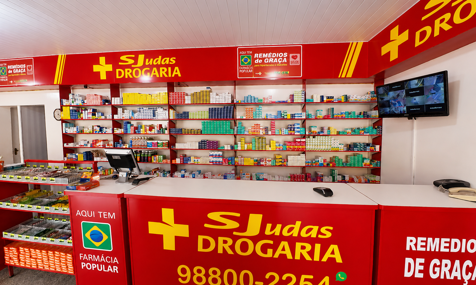 Interior da Drogaria São Judas